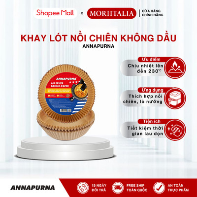 Bộ 50 Khay Giấy Lót Chống Dính Nồi Chiên Không Dầu Hình Tròn Annapurna  011150 / 011167-BRO