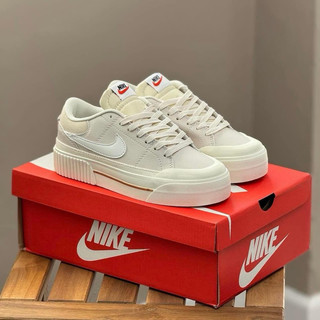 Giày thể thao sneaker court legacy đế bánh mỳ màu kem