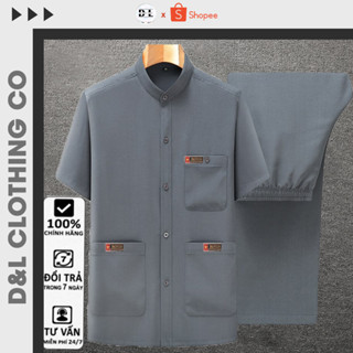 [BOBATUI] Bộ Quần Áo Nam Trung Niên Cổ Tàu 3 Túi Bộ Mặc Nhà Thoáng Mát, Dễ Chịu