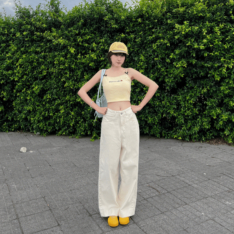 Quần jeans ống rộng bò nữ cạp lưng cao màu xanh đen be chất không co giãn gấu bản to bigsize phong cách Hàn Quốc Meisy | BigBuy360 - bigbuy360.vn