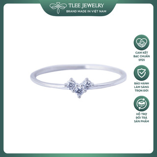 Nhẫn bạc nữ TLEE tim tiny mảnh đính đá lấp lánh TLEE JEWELRY A0126