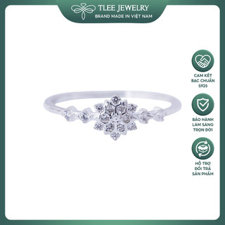 Nhẫn bạc nữ TLEE hoa tuyết nạm đá mini xinh xắn TLEE JEWELRY A0125
