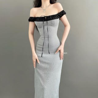 Đầm body nữ trễ vai nhúng siêu xinh cc6102