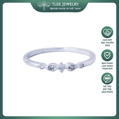 Nhẫn bạc nữ TLEE đính đá Almira mini xinh xắn TLEE JEWELRY A0123