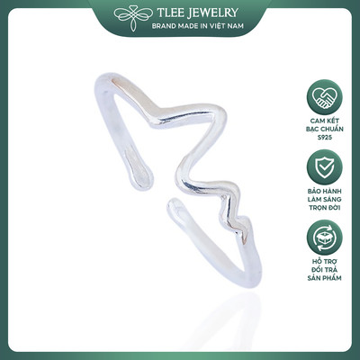Nhẫn bạc nữ TLEE nhịp tim kiểu dáng basic TLEE JEWELRY A0120