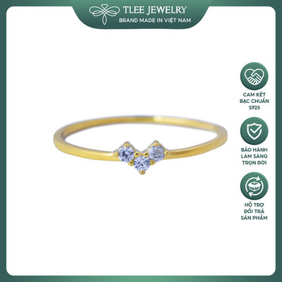 Nhẫn bạc nữ TLEE tiny mảnh mạ vàng 14k cao cấp TLEE JEWELRY A0113