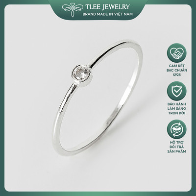 Nhẫn bạc nữ TLEE Baby Stone mini đính đá xinh xắn TLEE JEWELRY A0108