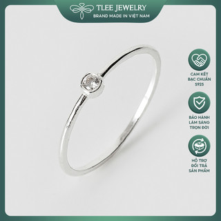 Nhẫn bạc nữ TLEE Baby Stone mini đính đá xinh xắn TLEE JEWELRY A0108