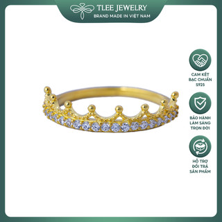 Nhẫn bạc nữ TLEE king nạm đá cao cấp xi vàng 14k TLEE JEWELRY A0105