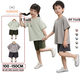 Đồ Bộ Bé Trai Bé Gái TOPKIDS Bộ Ngủ Cộc Tay Mùa Hè Cho Bé Chất Thun Lạnh Thoáng Mát Mềm Mịn TK21