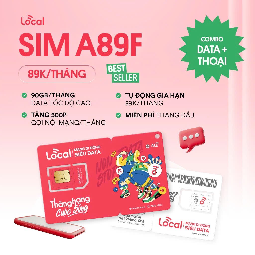 [Miễn phí SỐ ĐẸP] Sim 5G Mobifone Local A69, Local A79, Local A89, Local A99 [Miễn phí tháng đầu]