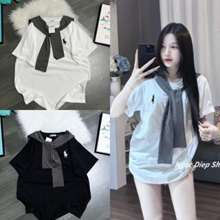  Áo phông NGỰA KÈM KHĂN QUÀNG MÃ MỚi form rộng tay lỡ 38 đến 65kg Unisex Oversize nam nữ 