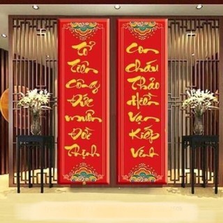 Tranh đính đá câu đối đỏ - vs109 tranh chưa đính đá