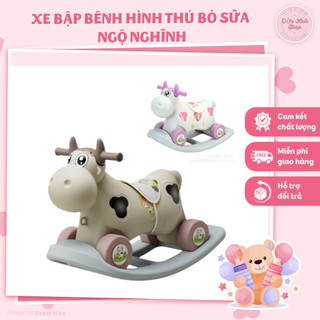 Xe bập bênh cho bé cao cấp 2in 1 ,Ngựa bập bênh có nhạc , Xe bập bênh bò sữa