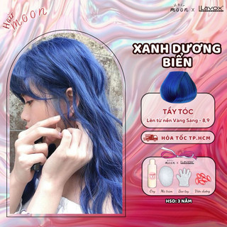 Thuốc nhuộm tóc Lavox màu Xanh Dương Biển, Thuốc nhuộm tóc tại nhà Moon Hair chính hãng Lavo lên màu