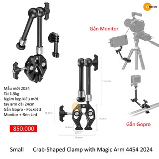 Small crab-shaped clamp with magic arm tay nối 24cm kèm kẹp 4454 new 2024