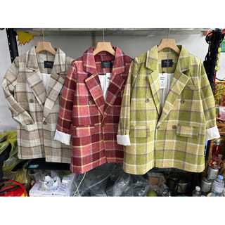 Áo dạ kẻ nữ, áo khoác blazer dạ vest kẻ