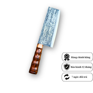 Dao chặt gà lưỡi dao bằng thép nhíp xe lưỡi dài 22 cm cán gỗ quý cẩm chỉ, chuẩn dao Phúc Sen