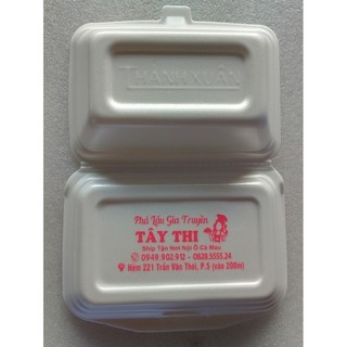 In Lụa Hộp Xốp Hộp Cơm, 1 Cây (~150 Hộp)