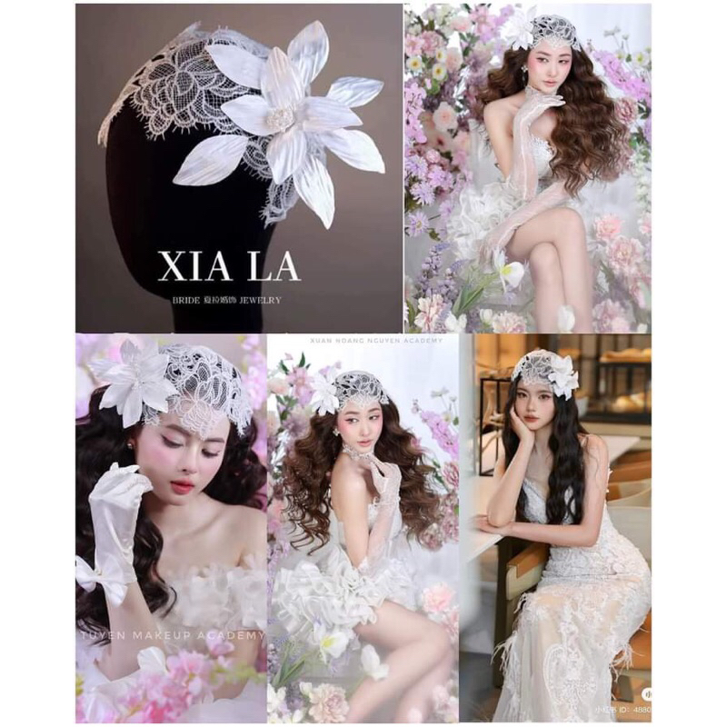 Cài tóc phối lưới ren