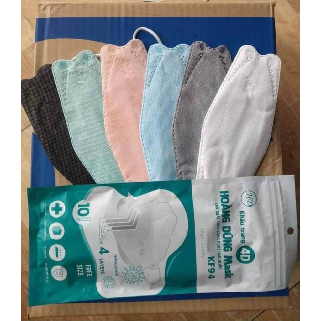 KHẨU TRANG TIẾN HÙNG - KF94 THÙNG 300 CHIẾC KHẨU TRANG CÁ KHÁNG KHUẨN 4D KF94 ÔM SÁT MẶT LỌC BỤI BẨN