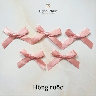 Nơ lụa cột sẵn trang trí - bản rộng 1cm