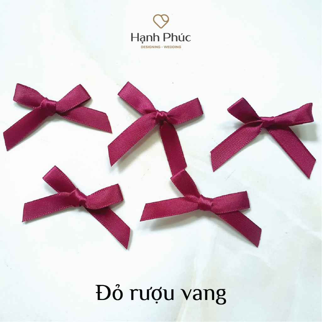 Nơ lụa cột sẵn trang trí - bản rộng 1cm