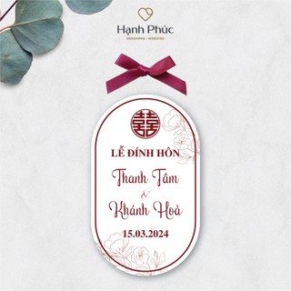 Tem dán nước suối hình bầu dục