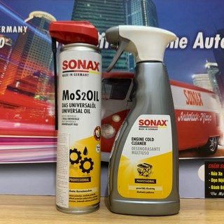  Nước rửa động cơ & Dầu bôi trơn chống gỉ  Sét  động cơ ô tô xe máy -  SONAX 543200 và 339400 
