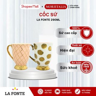 Cốc sứ La Fonte mạ vàng cao cấp chịu nhiệt độ cao Moriitalia 006446