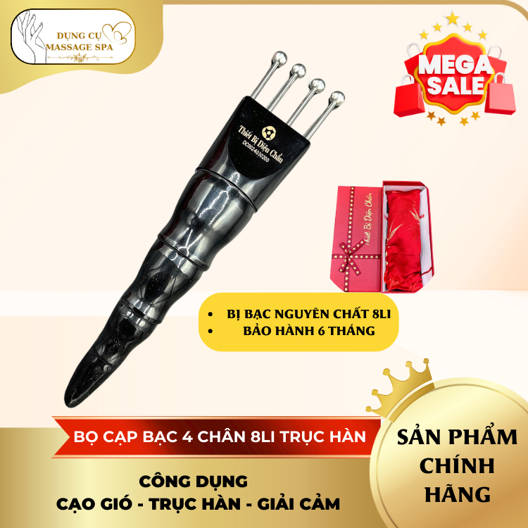 Bọ Cạp 4 Chân Bạc Cao Cấp - Đánh gió - Giải Hàn - Thiết Bị Diện Chẩn