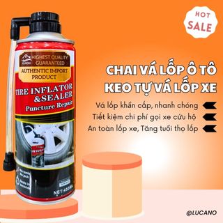 Keo Vá Lốp Ô Tô - Vá Lốp Ô Tô - Lốp Xe Máy Không Săm - An Toàn, Tiết Kiệm, Khẩn Cấp HERIOS 450ml