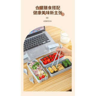 Hộp cơm 3 tầng chất liệu lúa mạch - Cặp lồng cơm lúa mạch tặng thìa đũa