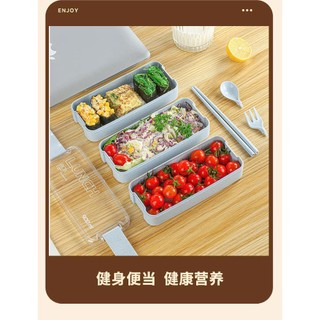 Hộp cơm 3 tầng chất liệu lúa mạch - Cặp lồng cơm lúa mạch tặng thìa đũa