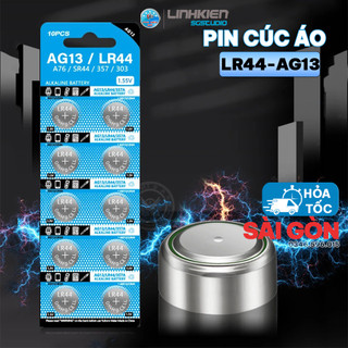 (10 Viên) PIN nút áo AG13 / LR44 Pin Đồng Hồ Điện Tử Đồ Chơi Máy Trợ Thính Pin Cúc ÁO Viên Tròn