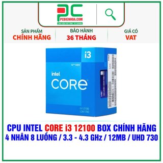 Cpu intel core i3 12100 box chính hãng