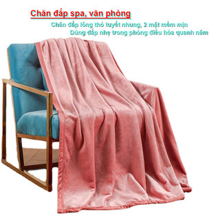 Chăn đắp spa, văn phòng, thẩm mỹ viện long thỏ bề mặt tuyết nhung mềm mịn muji