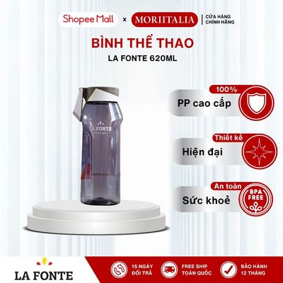 Bình nước thể thao La Fonte, Dung tích 620ml, Chất liệu PP, Nắp đậy ngăn rò rỉ - MORIITALIA 452089