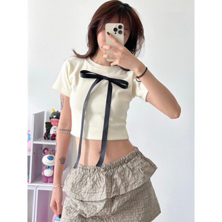 ÁO CROPTOP ĐÍNH NƠ TO DÀI BOONG STORE CRNOBACHABU
