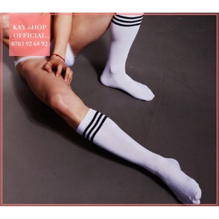 [FREESHIP ĐƠN 50K] Vớ nam thể thao loại dài 3 SỌC thun cotton - VO3SOC