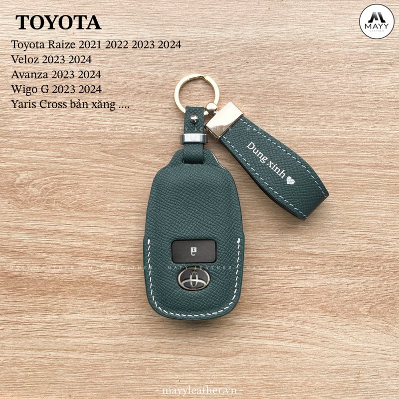 Bao da chìa khoá Toyota Raize 2021 2024, Avanza 2023 2024, Wigo G 2023, Yaris Cross - màu Xanh Rêu