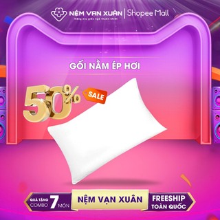 Gối nằm bông gòn ép hơi vạn xuân mềm mại chống mỏi cổ thấm hút mồ hôi thoáng mát dễ chịu
