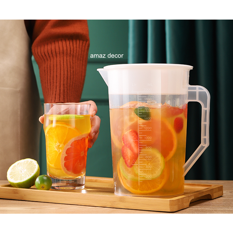 SALE Ca Ly đong nhựa NẮP TRẮNG pha chế định lượng 5000ml, Ca Đong 5L đong chia vạch rõ ràng đẹp dày 