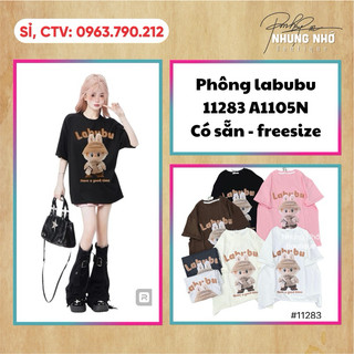 [Có sẵn] Áo thun hình Labubu cộc tay phom rộng mát 11283 Nhung Nhớ Boutique