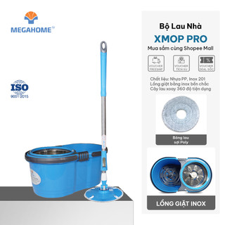Bộ Lau Nhà Xmop Pro Megahome dung tích 20L sử dụng bông lau dán tiện lợi ,dễ dàng giặt sạch bằng máy giặt