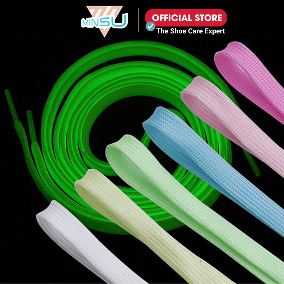 Dây Giày Phát Sáng Dạ Quang Dẹp Cao Cấp Chính Hãng MINSU M1715 Dùng Cho Giày Thể Thao Sneaker Dài 1m2 120cm