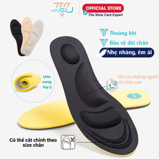 Lót Giày Thể Thao Sneaker Bảo Vệ Chân Nam Nữ 4D MINSU M2312 Cao Su EVA Thấm Hút, Khửi Mùi Hôi Chân, Miếng Đệm Cực Êm