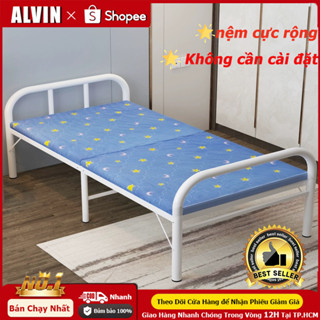 Giường gấp gọn văn phòng nằm 2 người, Giường xếp gấp gọn thông minh khung sắt chịu lực 500kg