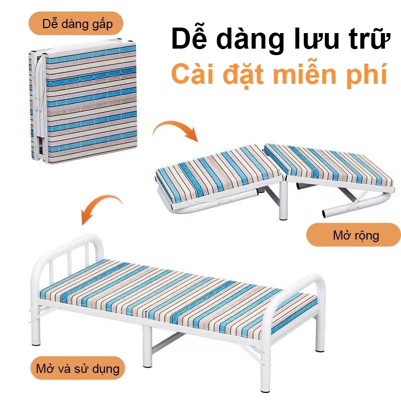 Giường gấp gọn văn phòng nằm 2 người, Giường xếp gấp gọn thông minh khung sắt chịu lực 500kg | BigBuy360 - bigbuy360.vn