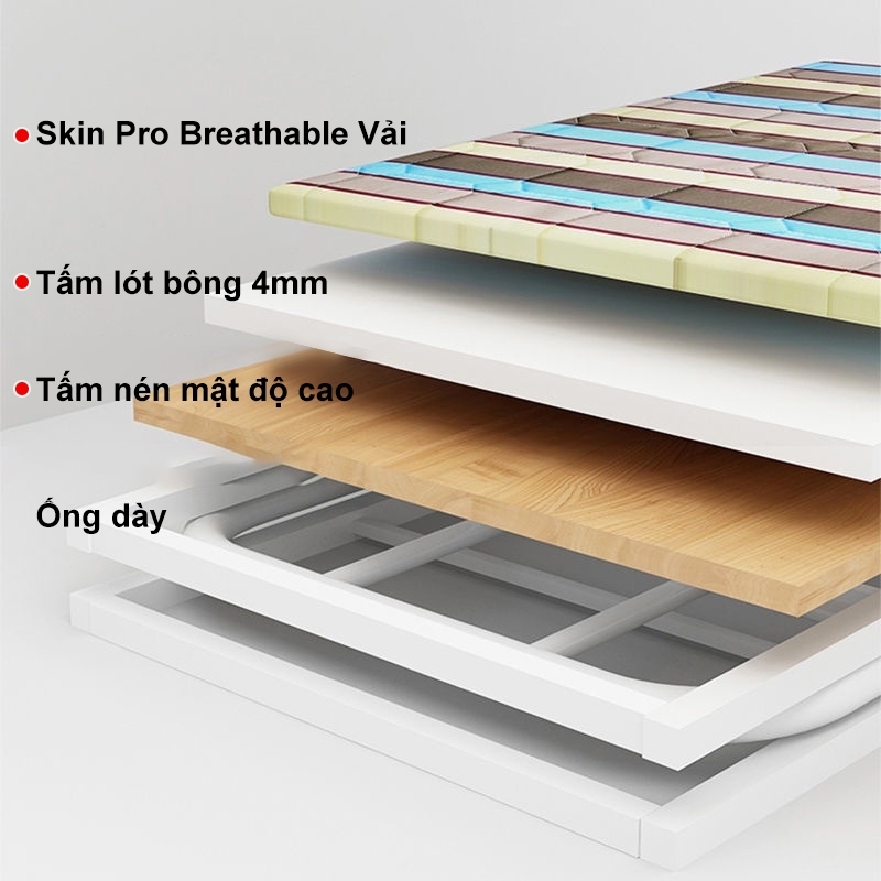 Giường gấp gọn văn phòng nằm 2 người, Giường xếp gấp gọn thông minh khung sắt chịu lực 500kg | BigBuy360 - bigbuy360.vn